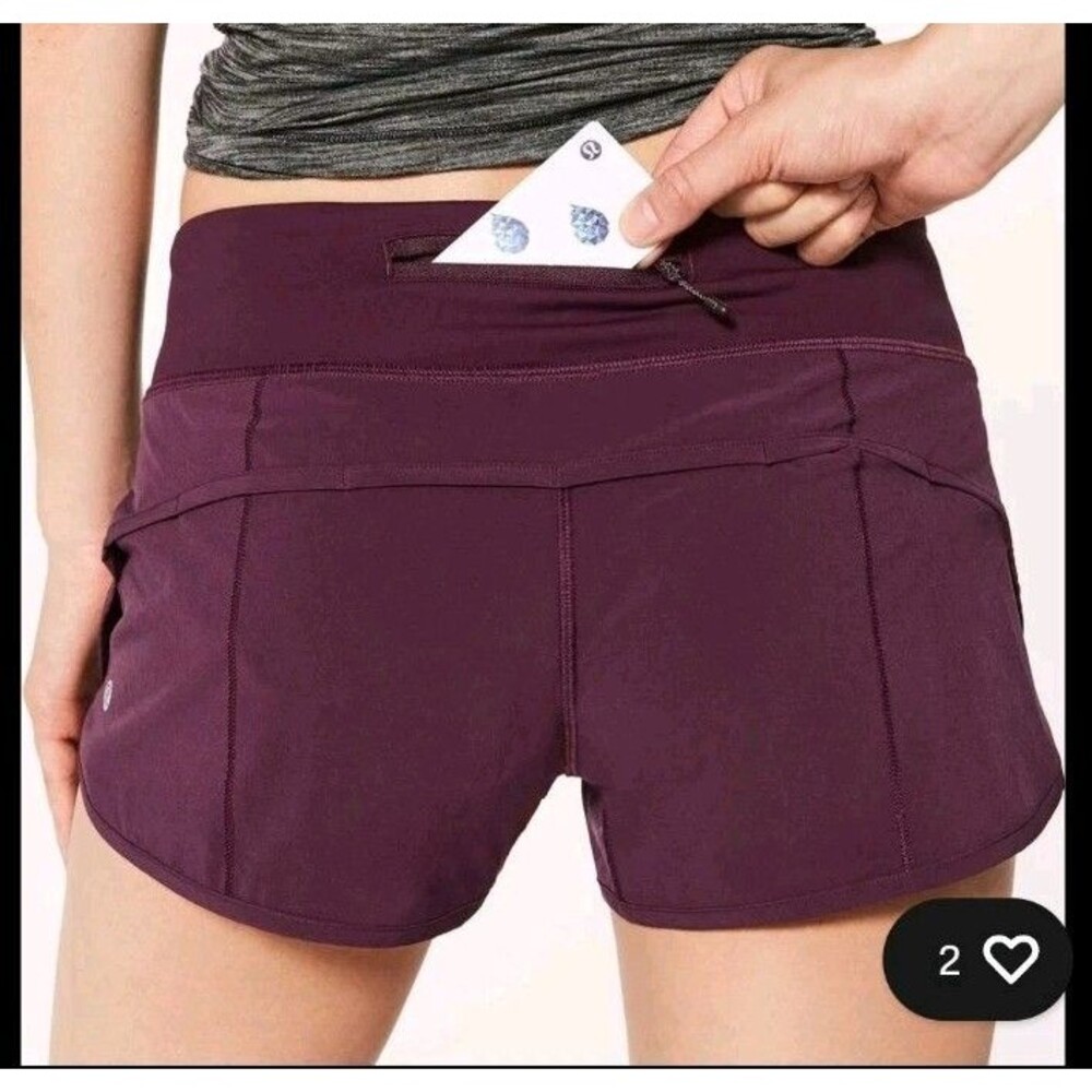 Lululemon Womens Speed Up Short Size 8 Maroon